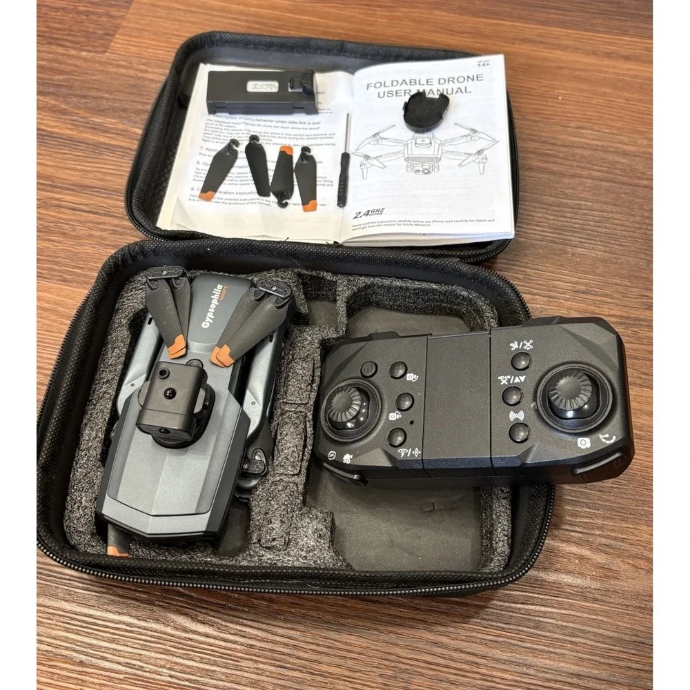 DLRC D6 AIR HD Dual Camera Drone Foldable WiFi FPV Quadcopter w/2 Batteries/Case